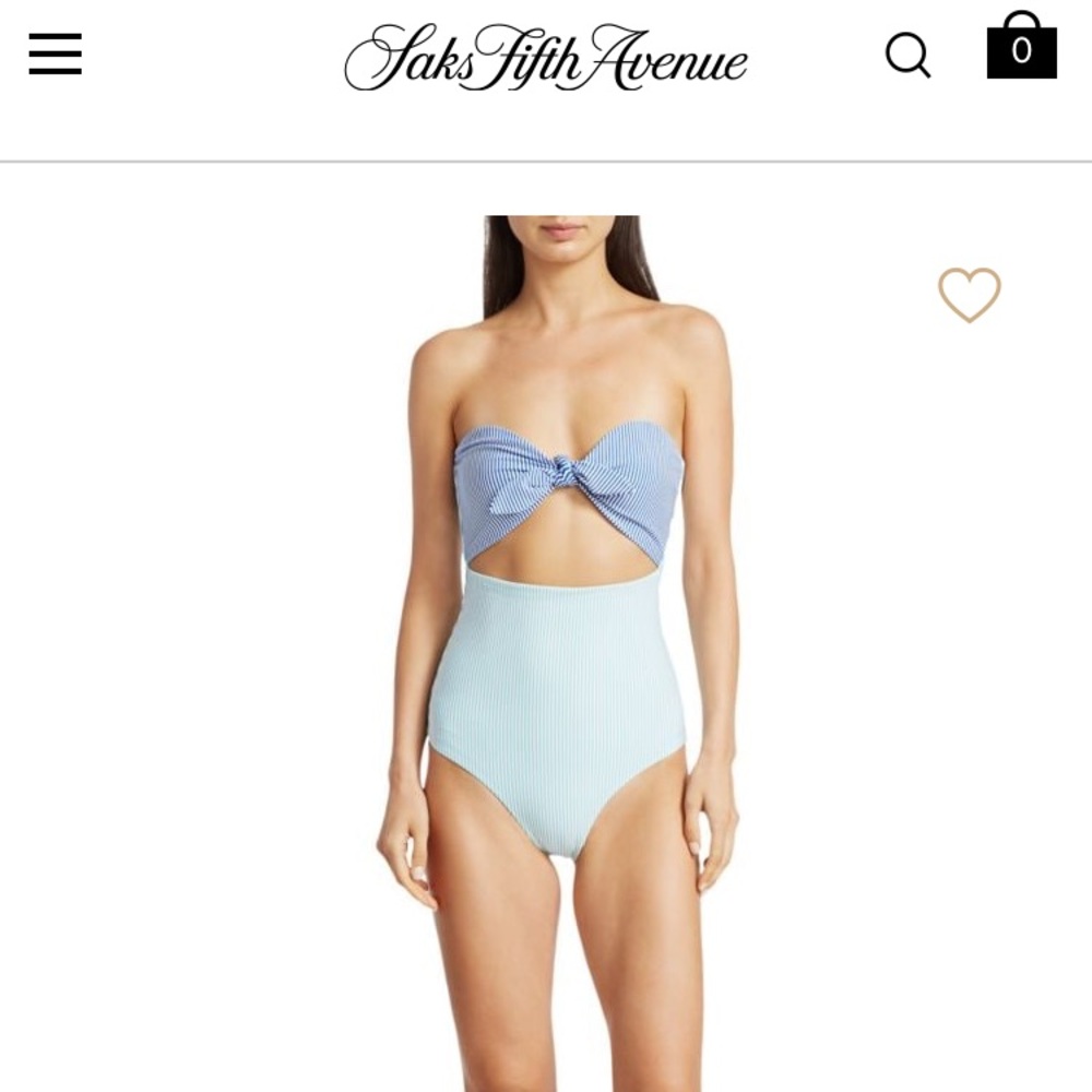 Onia One Piece Striped Cutout Swimsuit